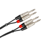 HOSA Pro Stereo Interconnect Dual REAN 1/4 in TRS to Dual REAN 1/4 in TRS - 5ft / 1.5m