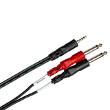 HOSA Stereo Breakout 3.5 mm TRS to Dual 1/4 in TS - 10ft / 3.0m