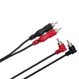 HOSA Stereo Interconnect Dual RCA to Dual RCA (Straight to Right-angle) - 2m