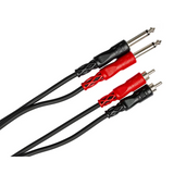 HOSA Stereo Interconnect Dual 1/4 in TS to Dual RCA - 3m
