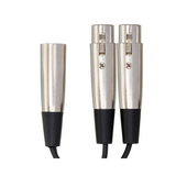 HOSA Y Cable Dual XLR3F to XLR3M - 6in / 15cm