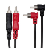 HOSA Stereo Interconnect Dual RCA to Dual RCA (Straight to Right-angle) - 2m