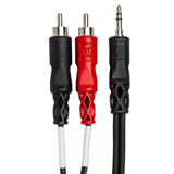 HOSA Stereo Breakout 3.5 mm TRS to Dual RCA (Straight) - 3ft / 0.9m