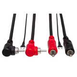 HOSA Stereo Interconnect Dual RCA to Dual Right-angle RCA with Ground Wire - 3m