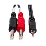 HOSA Stereo Breakout 3.5 mm TRS to Dual 1/4 in TS - 10ft / 3.0m