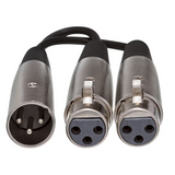 HOSA Y Cable Dual XLR3F to XLR3M - 6in / 15cm