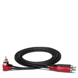 HOSA Stereo Interconnect Dual RCA to Dual RCA (Straight to Right-angle) - 1m