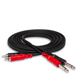 HOSA Stereo Interconnect Dual 1/4 in TS to Dual RCA - 4m