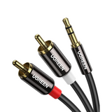 UGREEN AV116 3.5 mm to 2RCA Audio Cable Black - 1.5m