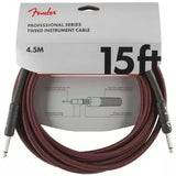 FENDER CABLE PROFESSIONAL SERIES 15 ft RED TWEED