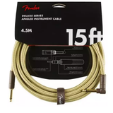 FENDER CABLE DELUXE SERIES 15 ft ANGLED TWEED