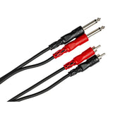 HOSA Stereo Interconnect Dual 1/4 in TS to Dual RCA - 6m