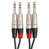 HOSA Pro Stereo Interconnect Dual REAN 1/4 in TRS to Dual REAN 1/4 in TRS - 5ft / 1.5m