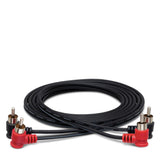 HOSA Stereo Interconnect Cable Dual Right-angle RCA to Dual Right-angle RCA - 2m