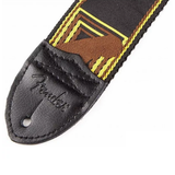 FENDER STRAP 2 inch MONOGRAMMED BLACK/YELLOW/BROWN