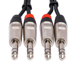 HOSA Pro Stereo Interconnect Dual REAN 1/4 in TRS to Dual REAN 1/4 in TRS - 5ft / 1.5m