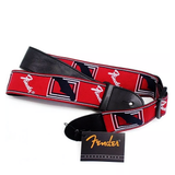 FENDER STRAP 2 inch MONOGRAMMED RED WHITE BLUE