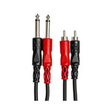 HOSA Stereo Interconnect Dual 1/4 in TS to Dual RCA - 6m