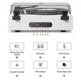 1 by ONE All-In-One Turntable LP03 - Gloss White