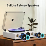 1 by ONE All-In-One Turntable LP03 - Gloss White