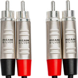 HOSA Pro Stereo Interconnect Dual REAN RCA to Dual REAN RCA - 15ft / 4.5m