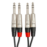 HOSA Pro Stereo Interconnect Dual REAN 1/4 TRS to 1/4 TRS - 3ft / 0.9m