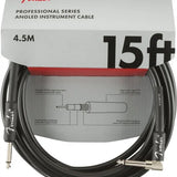 FENDER CABLE PROFESSIONAL SERIES ANGLED 15 ft BLACK