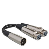 HOSA Y Cable Dual XLR3F to XLR3M - 6in / 15cm