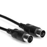 HOSA MIDI Cable 5-pin DIN to 5-pin DIN (Straight to Straight) Black - 1ft / 0.3m
