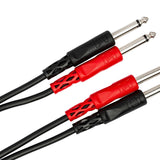 HOSA Stereo Interconnect Dual 1/4 in TS to Dual 1/4 in TS- 4m