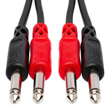 HOSA Stereo Interconnect Dual 1/4 in TS to Dual 1/4 in TS- 4m