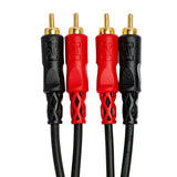 HOSA Stereo Interconnect Dual RCA to Dual RCA (Straight to Straight) Gold-plated Contacts - 1m