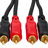 HOSA Stereo Interconnect Dual RCA to Dual RCA (Straight to Straight) Gold-plated Contacts - 1m